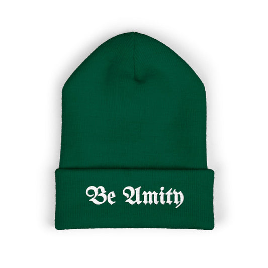 Cuffed Beanie with 'Be Amity' Embroidery