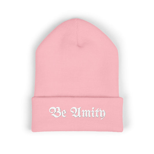 Cuffed Beanie with 'Be Amity' Embroidery
